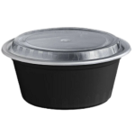 38 oz Round Black Food DEEP Containers