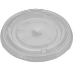 Flat Clear Lid with Straw Slot (78mm)