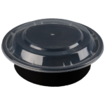 16oz Round Black Meal Prep Containers