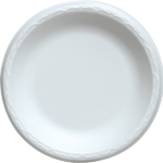 White Foam Plates, 10 inch