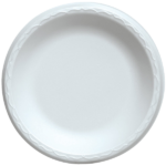White Foam Plates, 9 inch