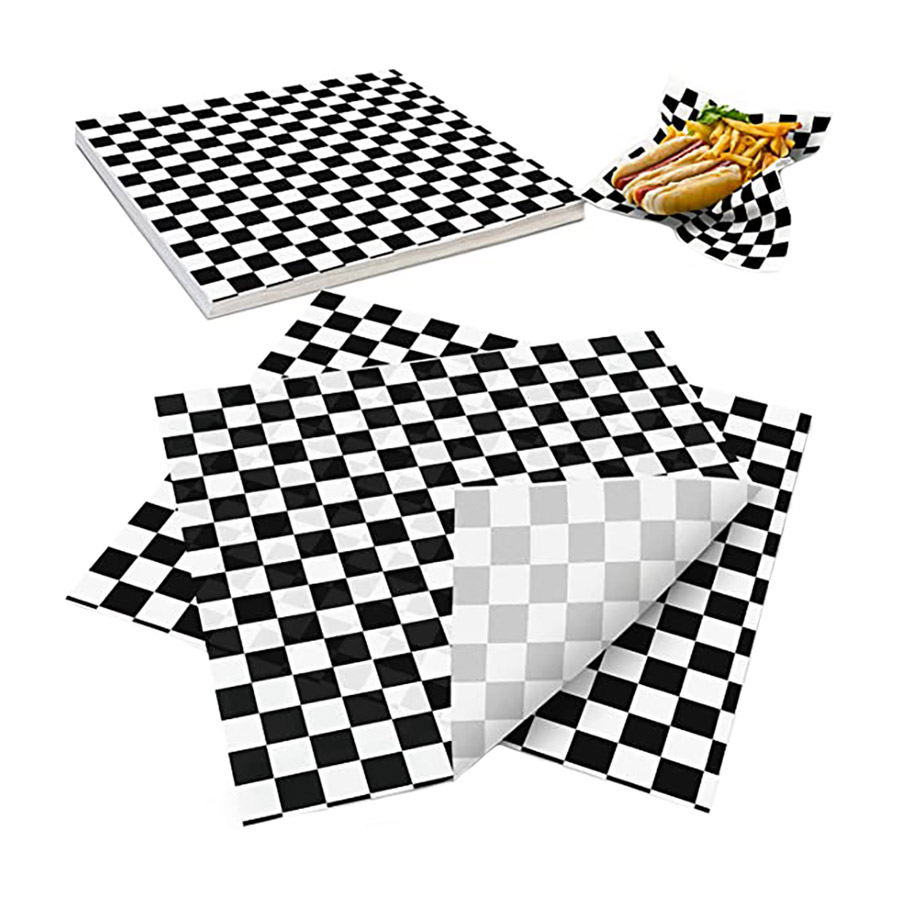 BPG_CheckBlack_2.png Black & White Checkered Wax Paper (15x15) - Image 1
