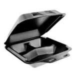 Foam Hinged 8x8 Black 3 Compartment